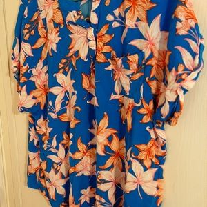 💜 Signature Studio 2x Blue & Orange Flower Top